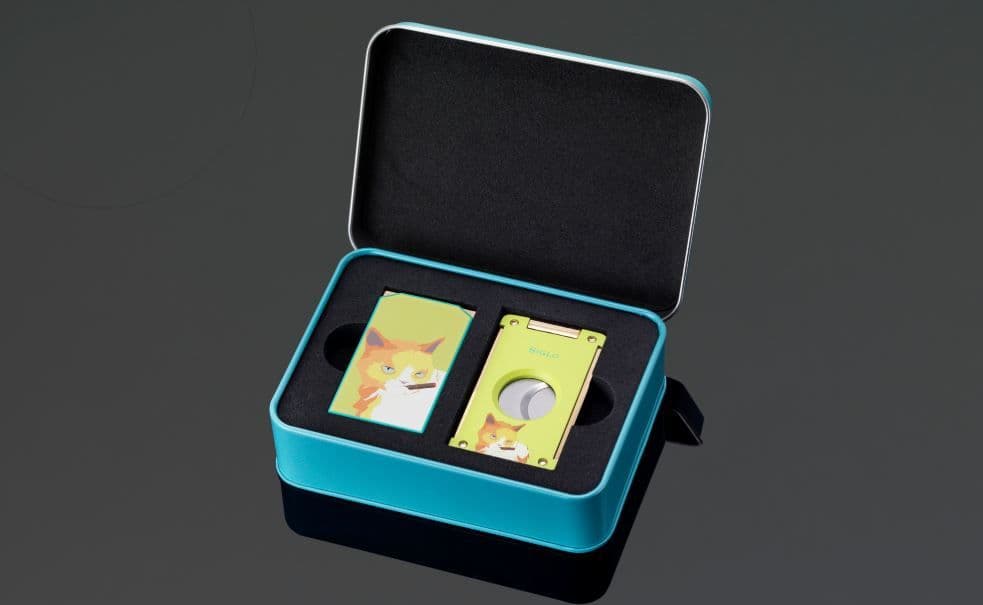 Siglo Cat Lighter and Cutter Set Yellow / Green image 5