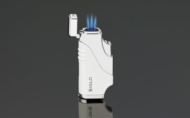 Siglo Triple Flame Lighter - White image 1