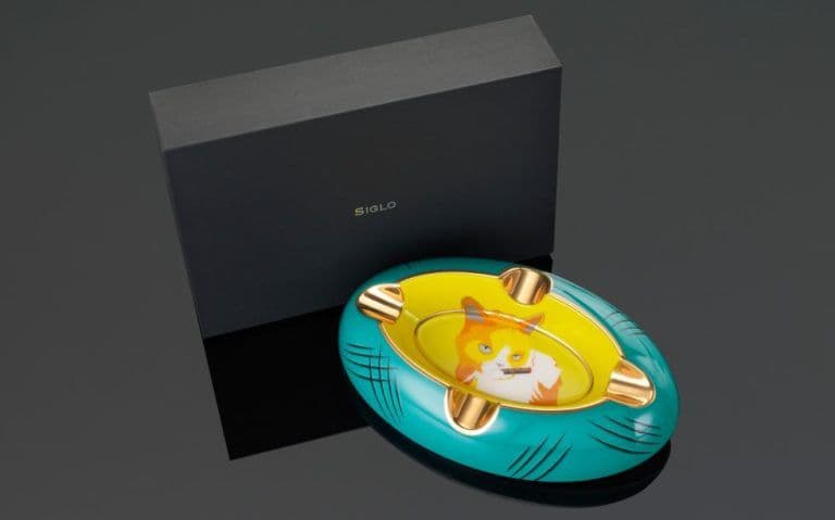 Siglo Cat Ashtray Yellow / Green image 1