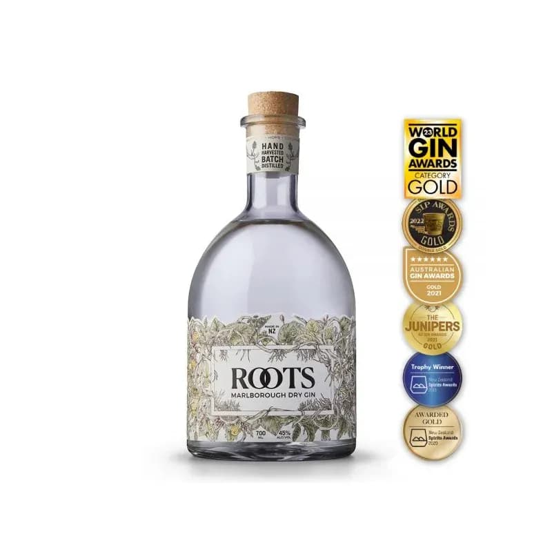 Roots 'Award Winning' NZ Marlborough Dry Gin 700ml